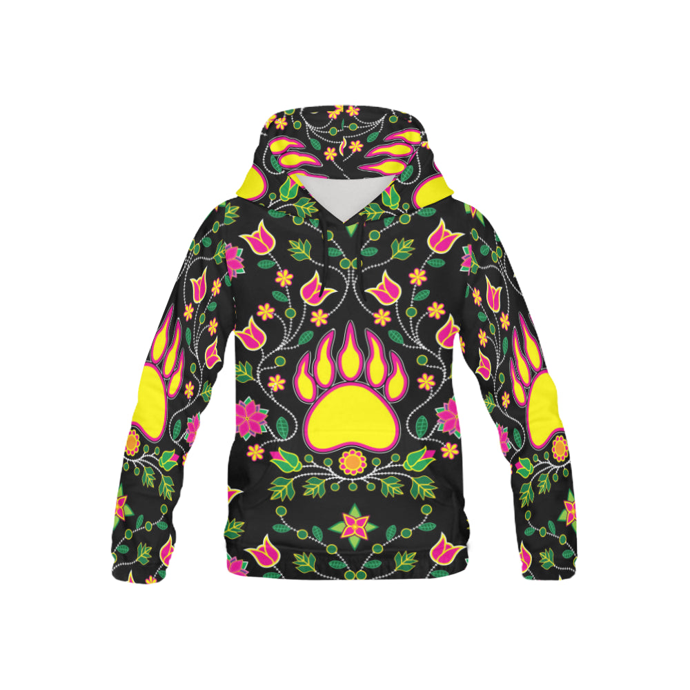 Floral Bearpaw All Over Print Hoodie for Kid (USA Size) (Model H13) All Over Print Hoodie for Kid (H13) e-joyer