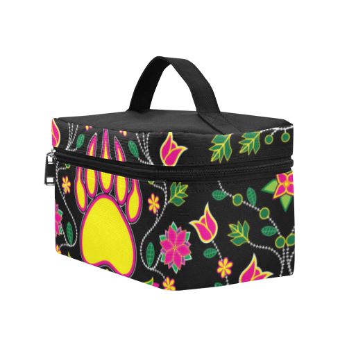 Floral Bearpaw Cosmetic Bag/Large (Model 1658) Cosmetic Bag e-joyer