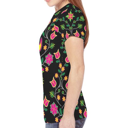 Floral Bearpaw New All Over Print T-shirt for Women (Model T45) New All Over Print T-shirt for Women (T45) e-joyer