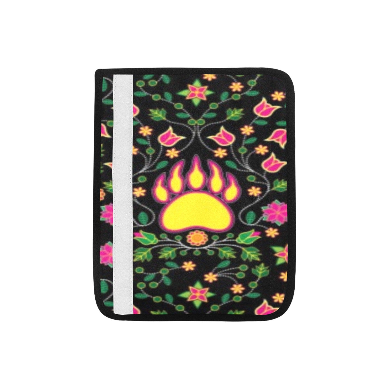 Floral Bearpaw Pink and Yellow Car Seat Belt Cover 7''x12.6'' (Pack of 2) Car Seat Belt Cover 7x12.6 (Pack of 2) e-joyer