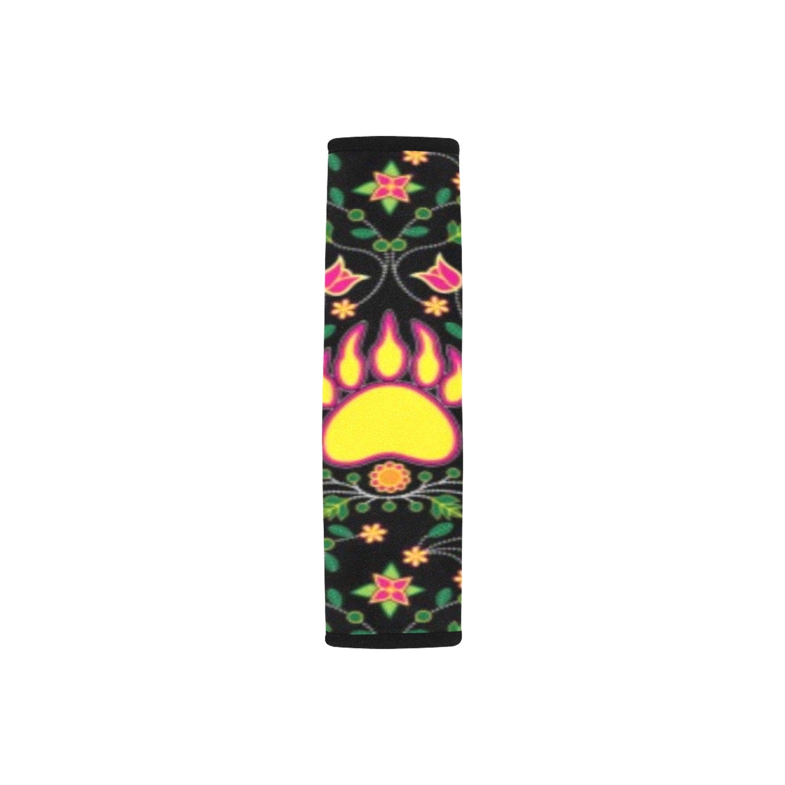 Floral Bearpaw Pink and Yellow Car Seat Belt Cover 7''x12.6'' (Pack of 2) Car Seat Belt Cover 7x12.6 (Pack of 2) e-joyer