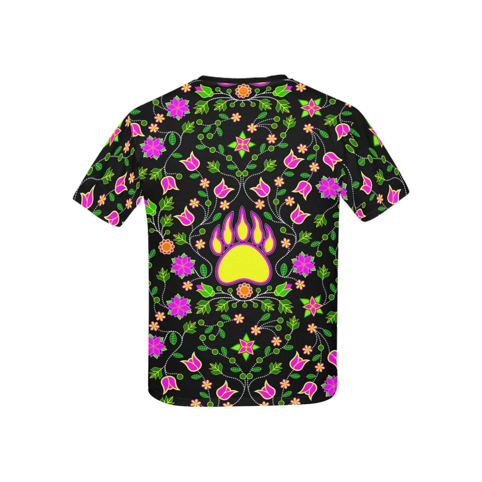 Floral Bearpaw Pink and Yellow Kids' All Over Print T-shirt (USA Size) (Model T40) tshirt e-joyer