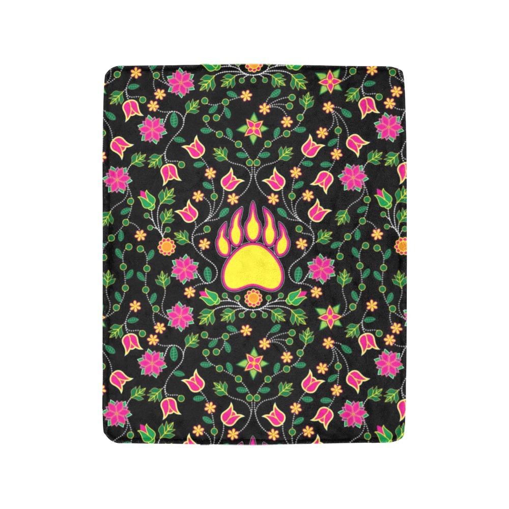 Floral Bearpaw Pink and Yellow Ultra-Soft Micro Fleece Blanket 40"x50" blanket e-joyer