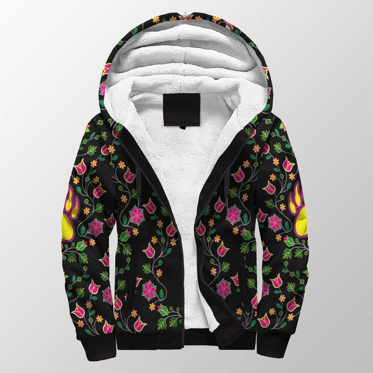 Floral Bearpaw Sherpa Hoodie 49 Dzine