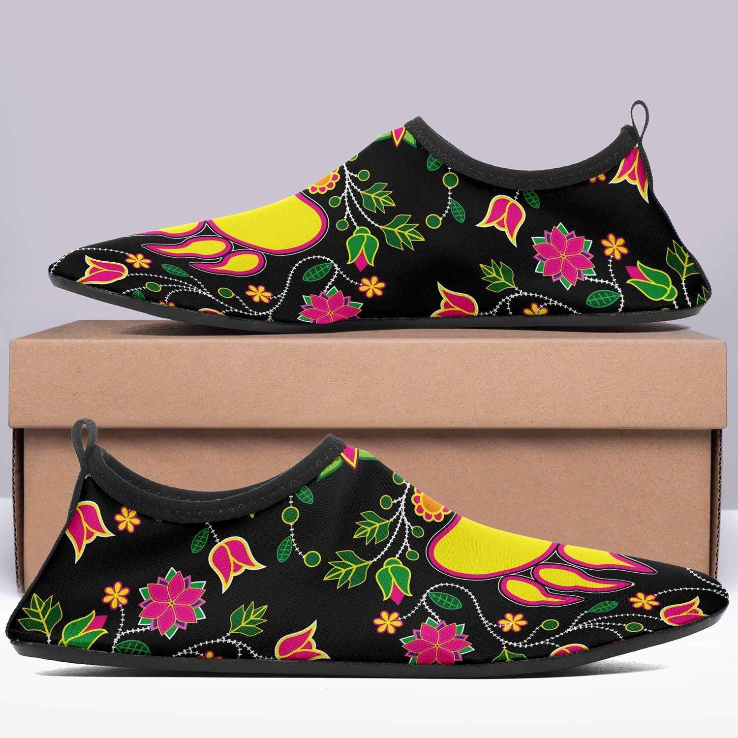 Floral Bearpaw Sockamoccs Kid's Slip On Shoes 49 Dzine