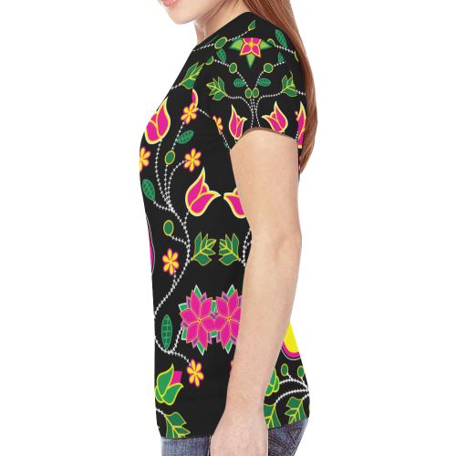 Floral Bearpaw Sunset and Yellow New All Over Print T-shirt for Women (Model T45) New All Over Print T-shirt for Women (T45) e-joyer