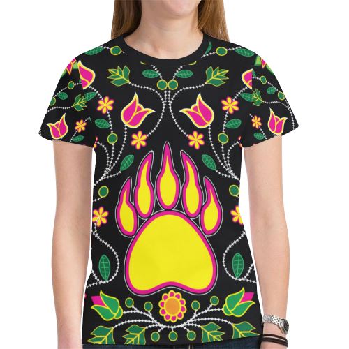Floral Bearpaw Sunset and Yellow New All Over Print T-shirt for Women (Model T45) New All Over Print T-shirt for Women (T45) e-joyer