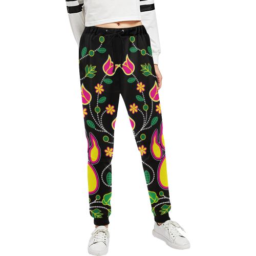 Floral Bearpaw Sunset and Yellow Women's All Over Print Sweatpants (Model L11) Women's All Over Print Sweatpants (L11) e-joyer
