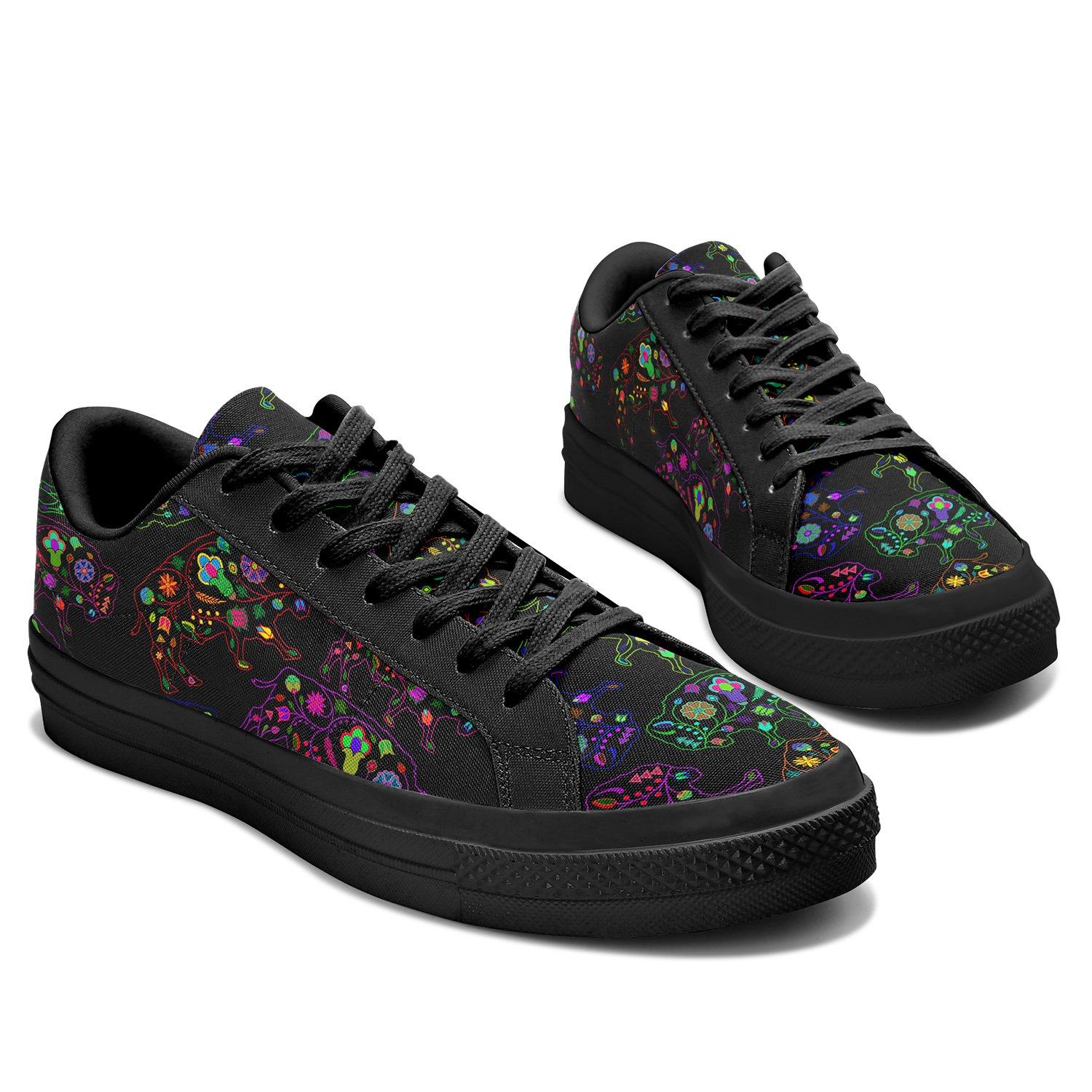 Floral Buffalo Aapisi Low Top Canvas Shoes Black Sole aapisi Herman