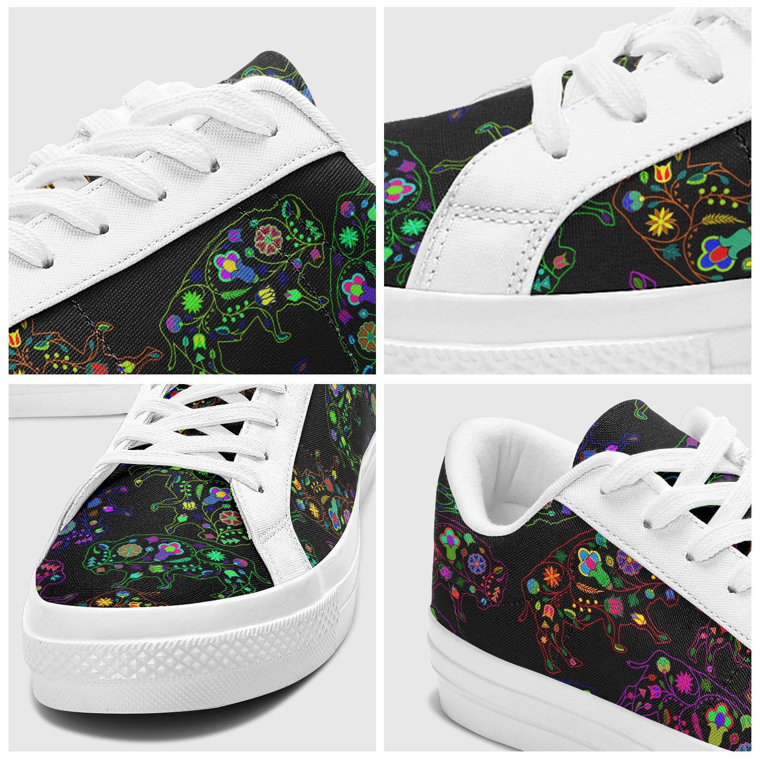 Floral Buffalo Aapisi Low Top Canvas Shoes White Sole aapisi Herman