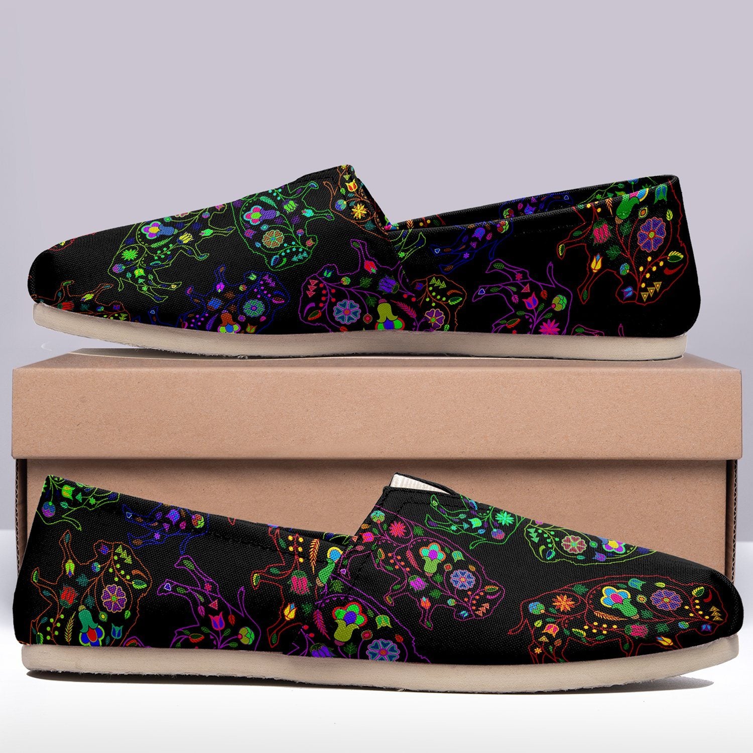 Floral Buffalo Casual Unisex Slip On Shoe Herman