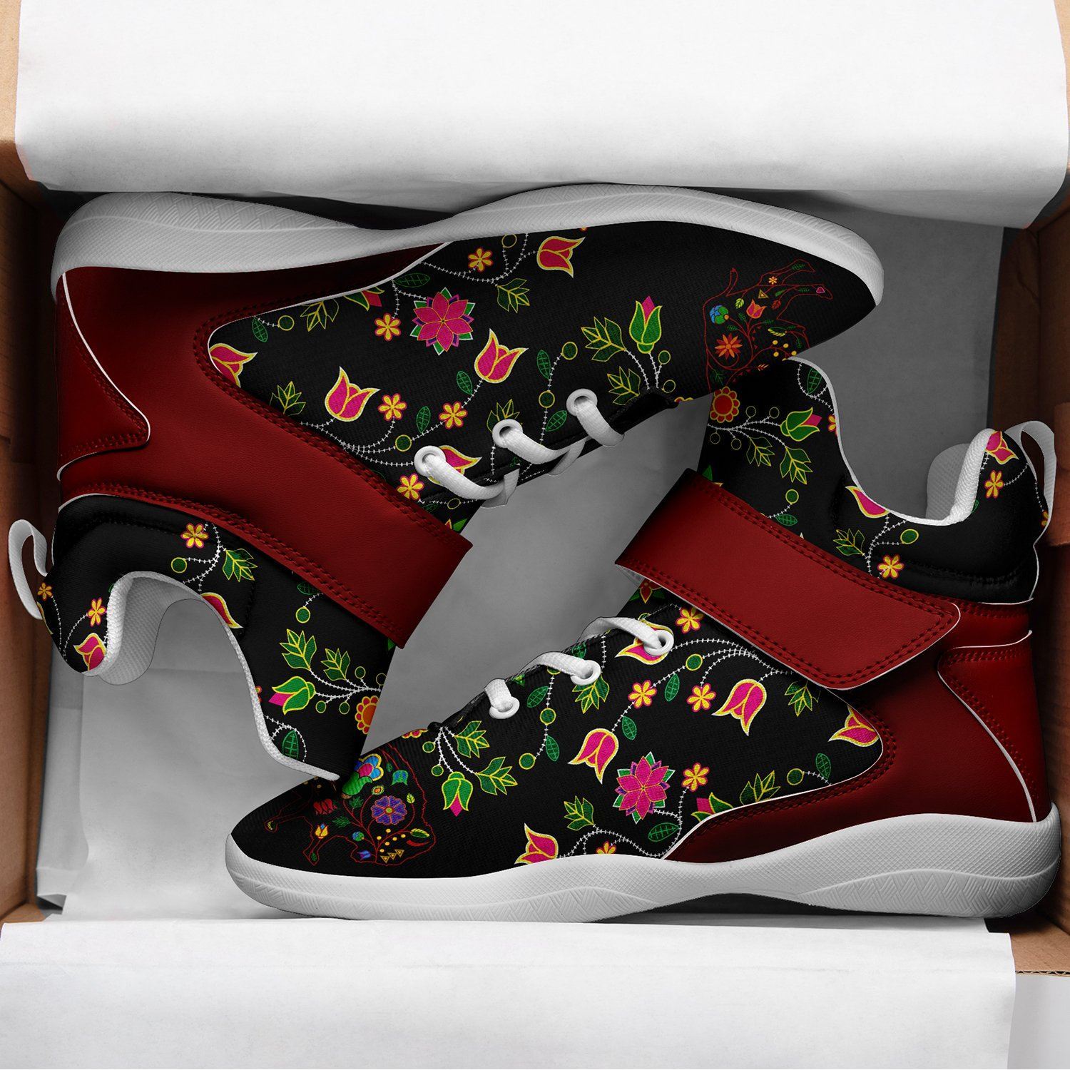 Floral Buffalo Ipottaa Basketball / Sport High Top Shoes - White Sole 49 Dzine