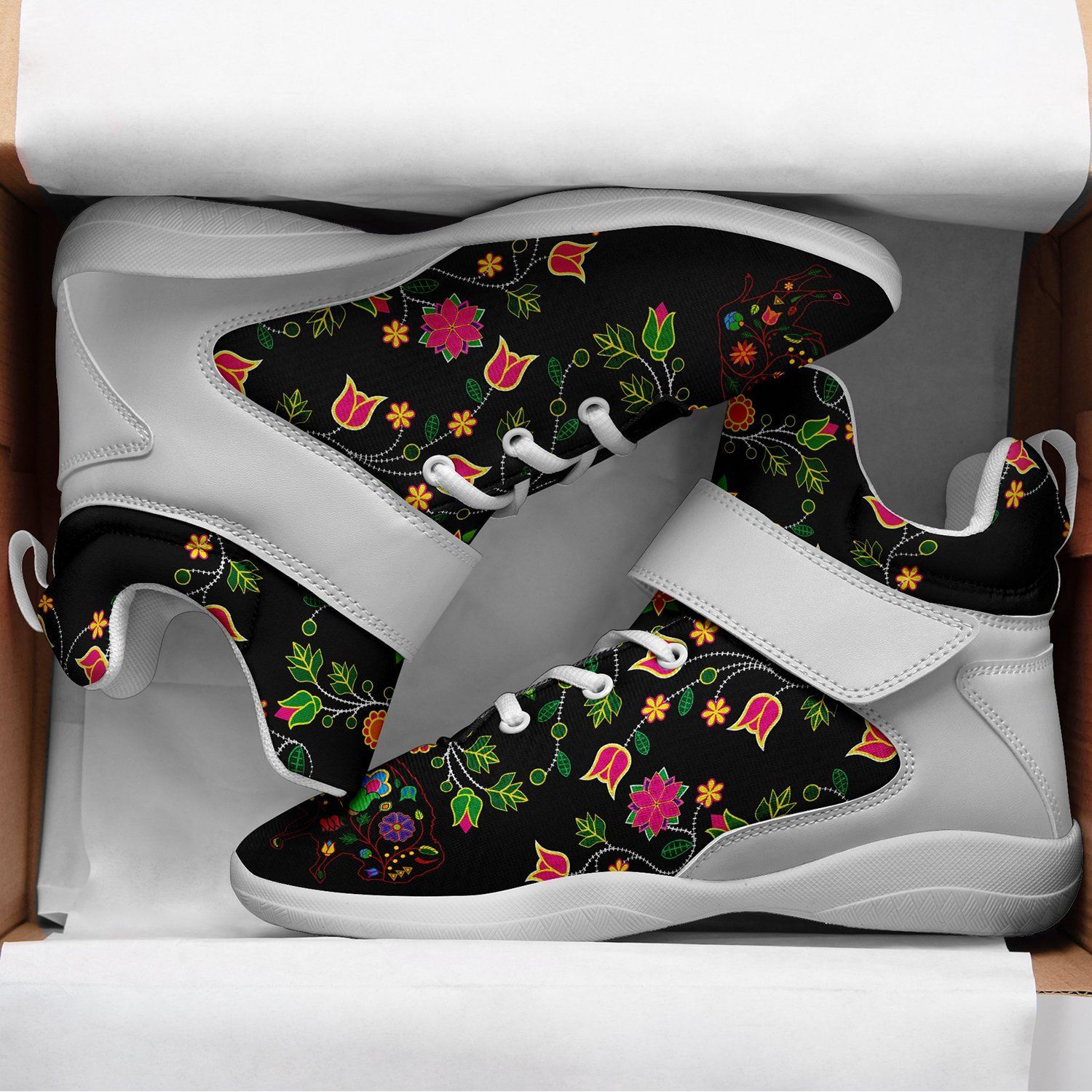 Floral Buffalo Ipottaa Basketball / Sport High Top Shoes - White Sole 49 Dzine