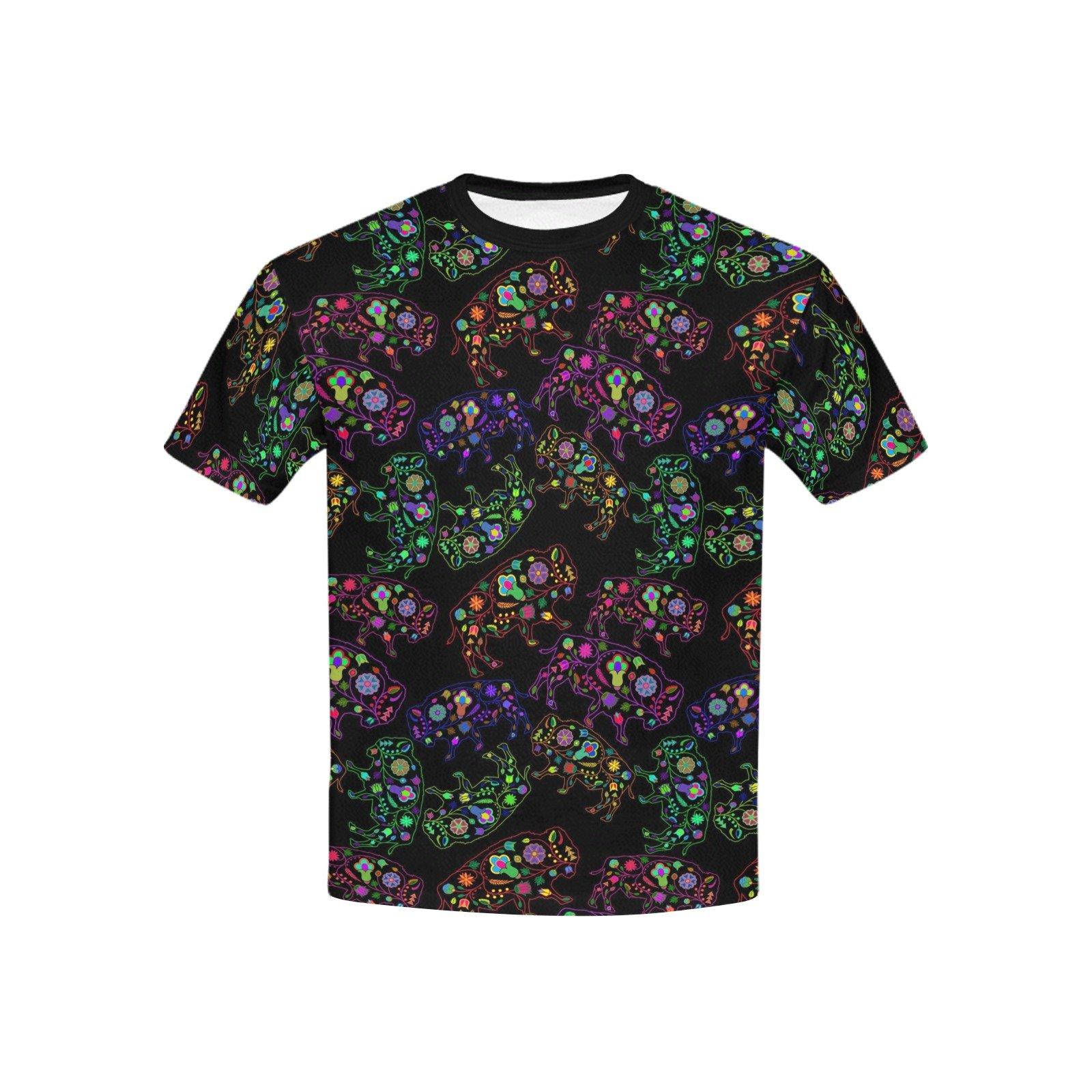 Floral Buffalo Kids' All Over Print T-shirt (USA Size) (Model T40) All Over Print T-shirt for Kid (T40) e-joyer