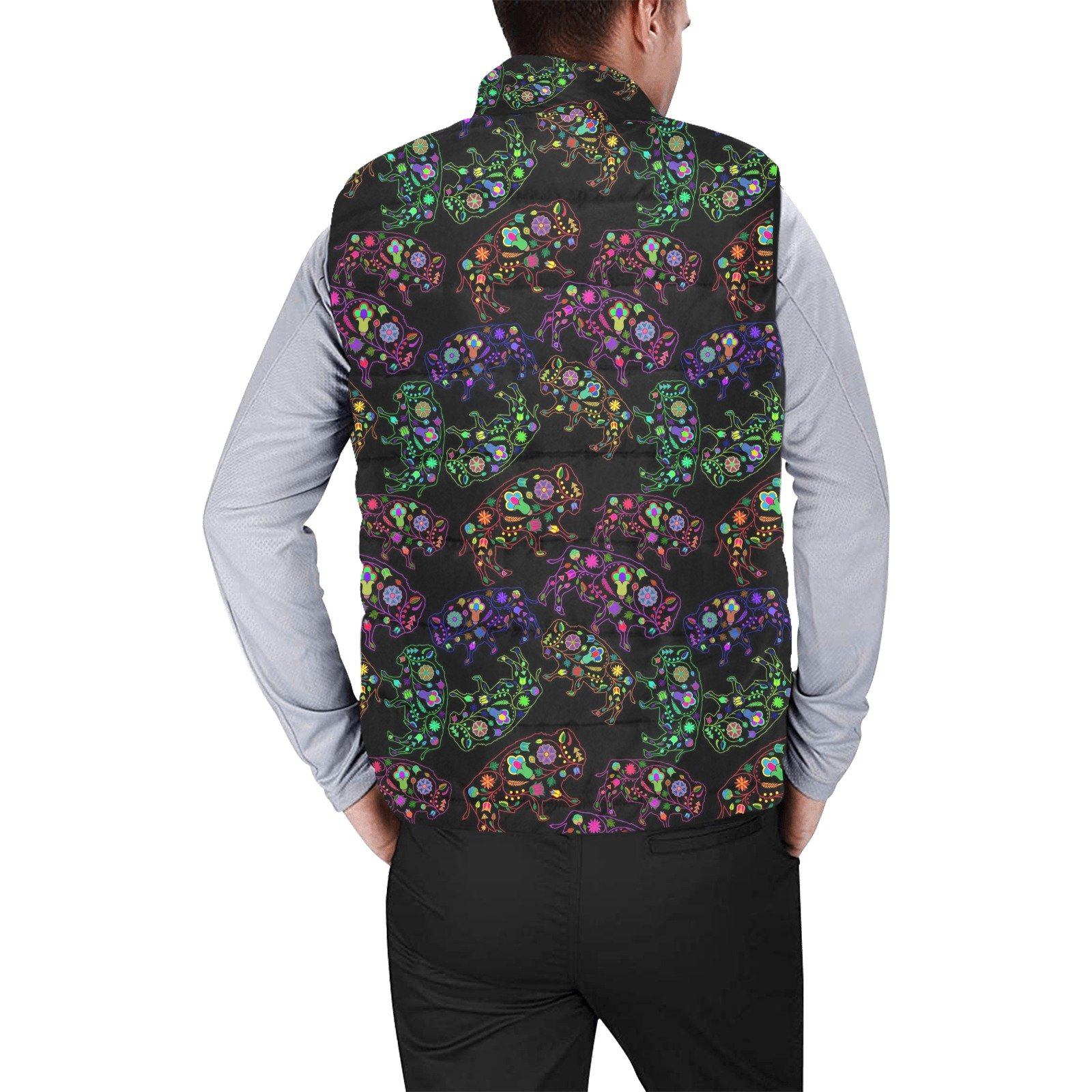 Floral Buffalo Men's Padded Vest Jacket (Model H44) Men's Padded Vest Jacket (H44) e-joyer