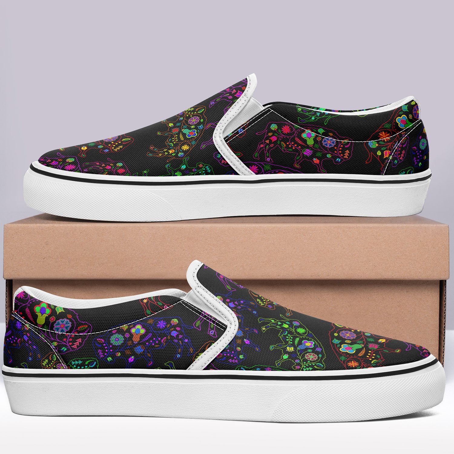 Floral Buffalo Otoyimm Canvas Slip On Shoes otoyimm Herman
