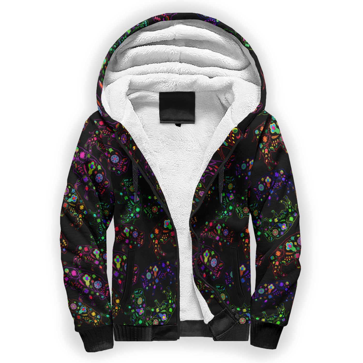 Floral Buffalo Sherpa Hoodie hoodie Herman