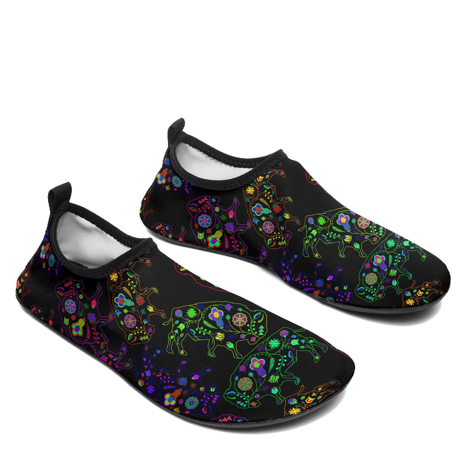 Floral Buffalo Sockamoccs Kid's Slip On Shoes Herman