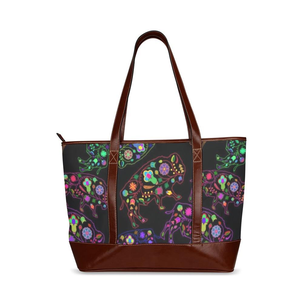 Floral Buffalo Tote Handbag (Model 1642) handbag e-joyer