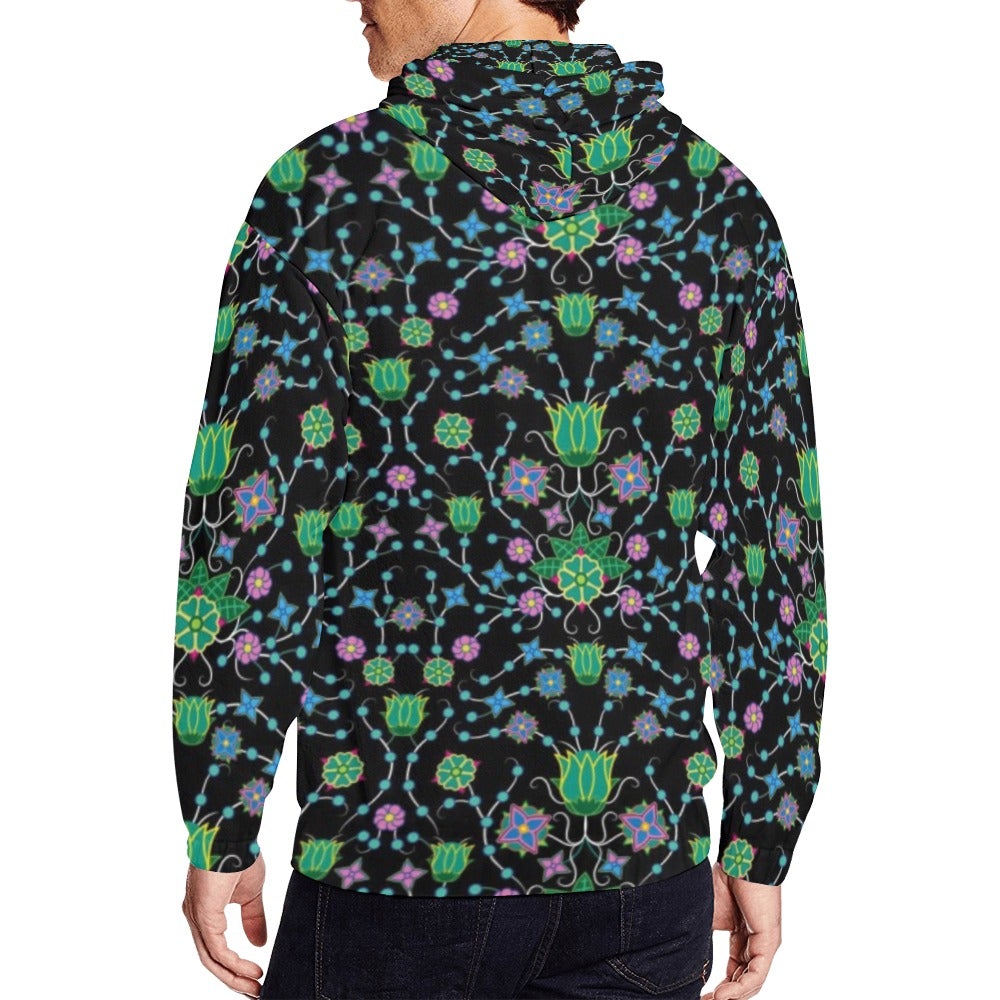 Floral Damask Garden All Over Print Full Zip Hoodie for Men (Model H14) hoodie e-joyer