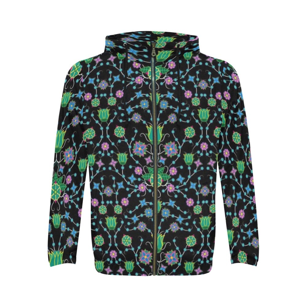 Floral Damask Garden All Over Print Full Zip Hoodie for Men (Model H14) hoodie e-joyer