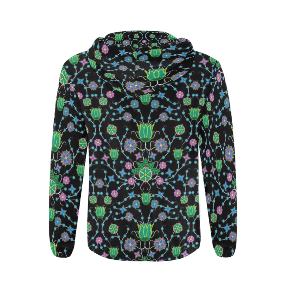 Floral Damask Garden All Over Print Full Zip Hoodie for Men (Model H14) hoodie e-joyer