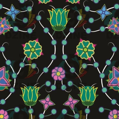 Floral Damask Garden Satin Fabric 49DzineStore