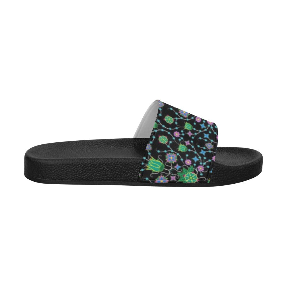 Floral Damask Garden Women's Slide Sandals (Model 057) sandals e-joyer