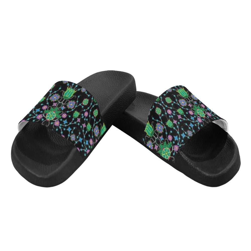 Floral Damask Garden Women's Slide Sandals (Model 057) sandals e-joyer