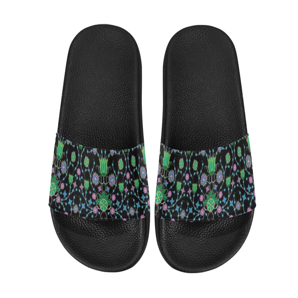 Floral Damask Garden Women's Slide Sandals (Model 057) sandals e-joyer