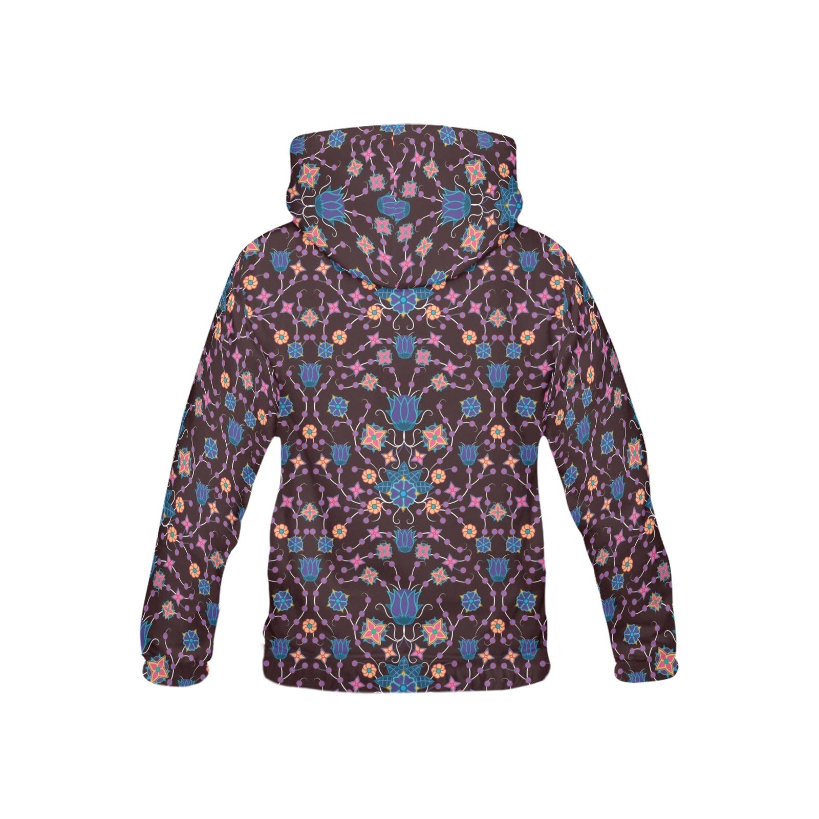 Floral Damask Purple All Over Print Hoodie for Kid (USA Size) (Model H13) All Over Print Hoodie for Kid (H13) e-joyer