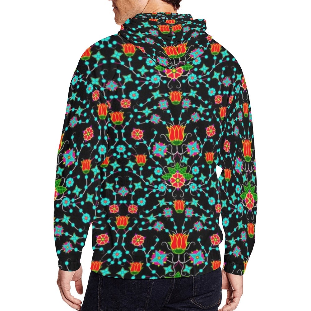 Floral Damask Upgrade All Over Print Full Zip Hoodie for Men (Model H14) hoodie e-joyer