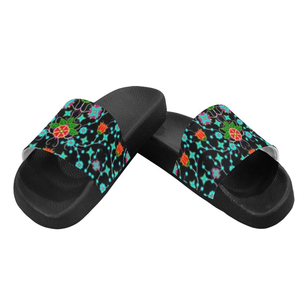 Floral Damask Upgrade Men's Slide Sandals (Model 057) sandals e-joyer