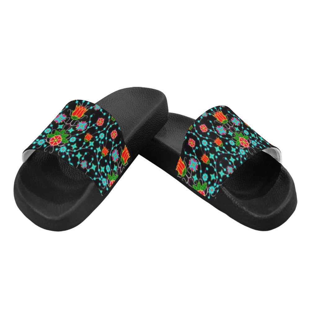 Floral Damask Upgrade Women's Slide Sandals (Model 057) sandals e-joyer