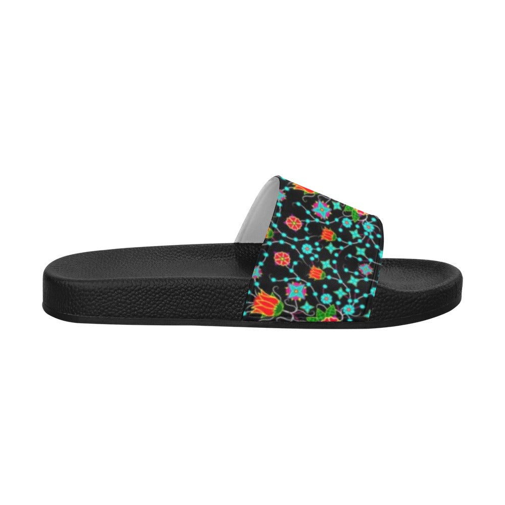 Floral Damask Upgrade Women's Slide Sandals (Model 057) sandals e-joyer