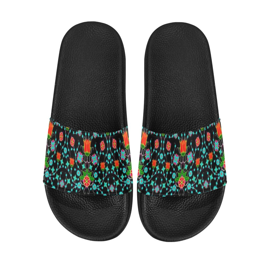 Floral Damask Upgrade Women's Slide Sandals (Model 057) sandals e-joyer