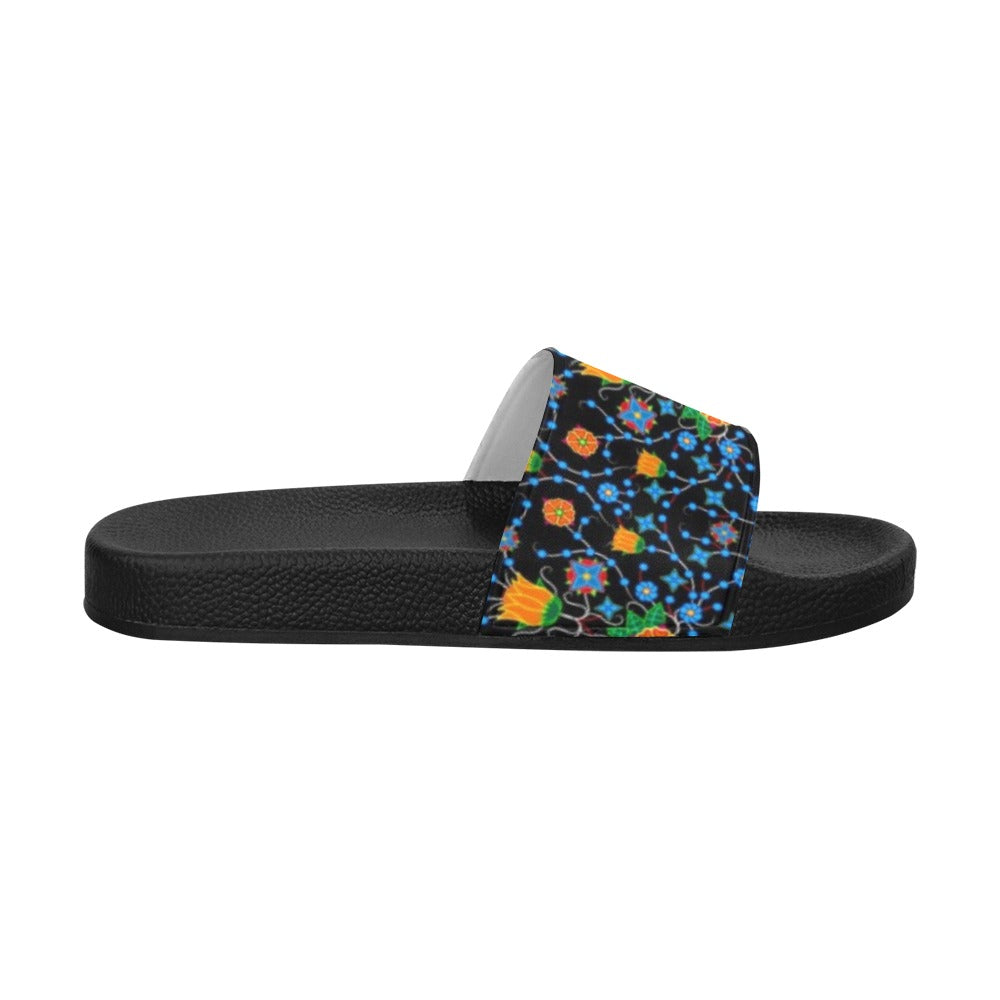 Floral Damask Women's Slide Sandals (Model 057) sandals e-joyer