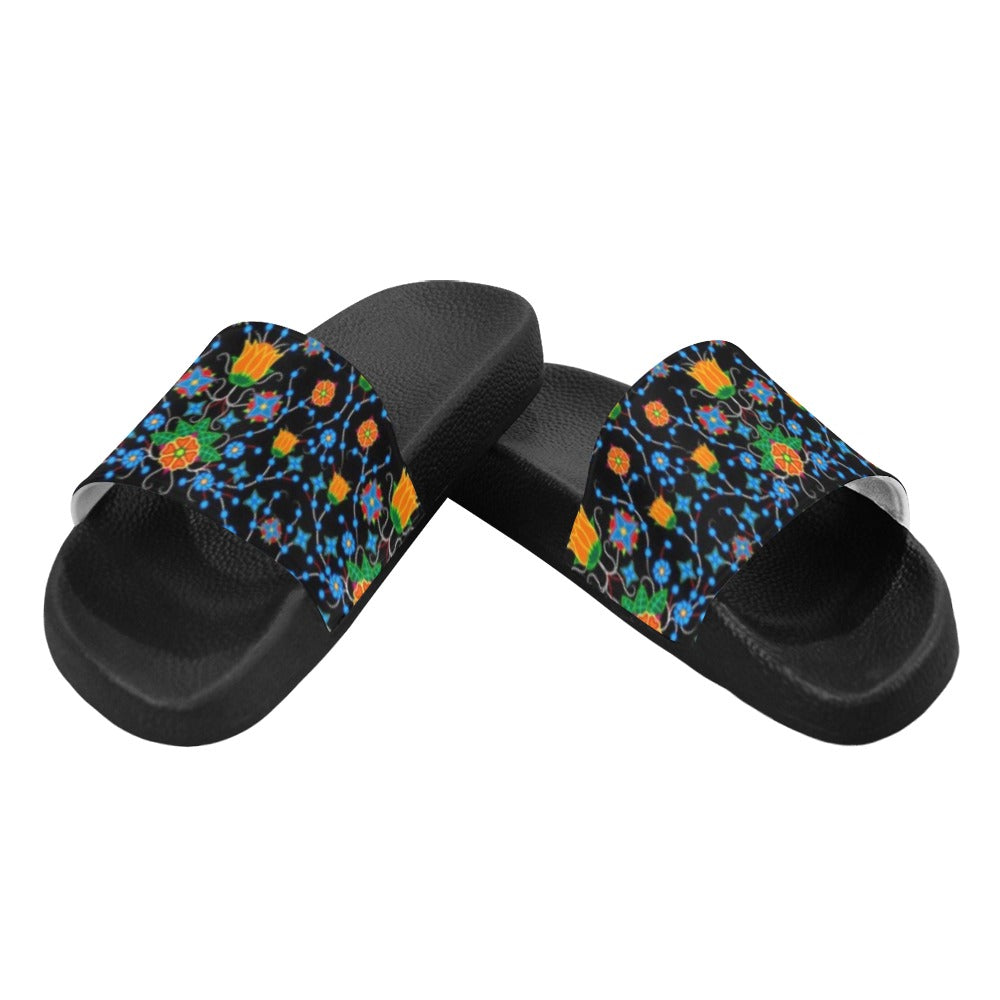 Floral Damask Women's Slide Sandals (Model 057) sandals e-joyer