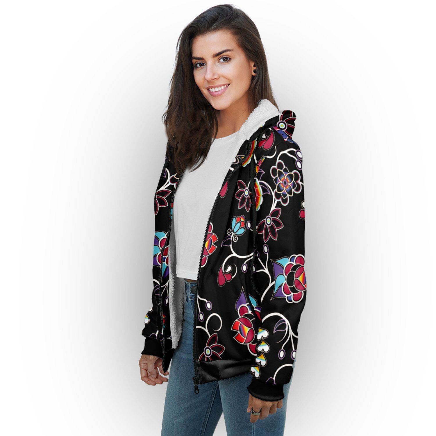 Floral Danseur Sherpa Hoodie hoodie Herman