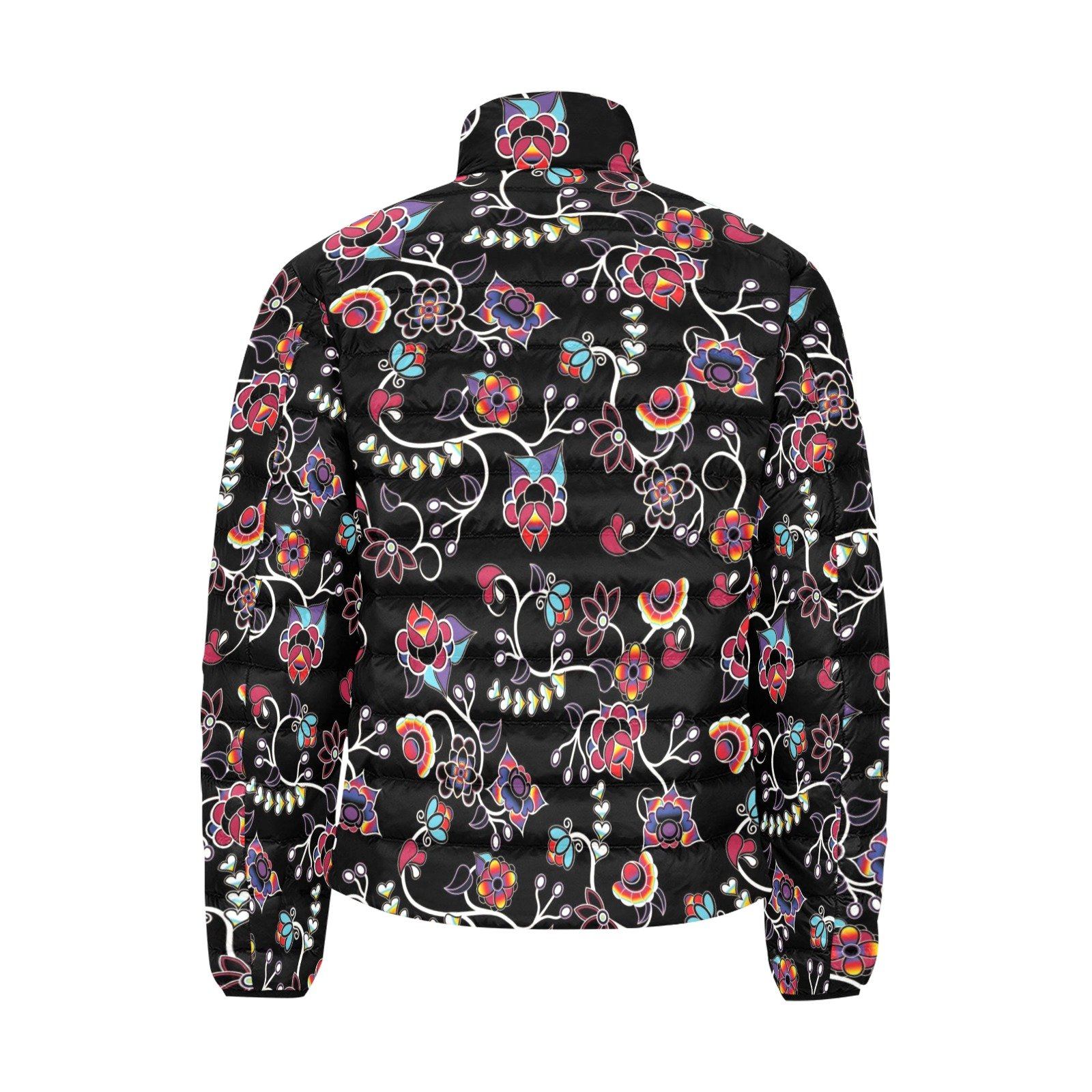 Floral Danseur Unisex Stand Collar Padded Jacket Men's Stand Collar Padded Jacket (H41) e-joyer