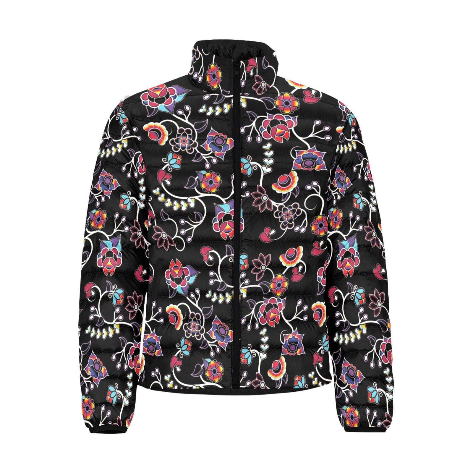 Floral Danseur Unisex Stand Collar Padded Jacket Men's Stand Collar Padded Jacket (H41) e-joyer