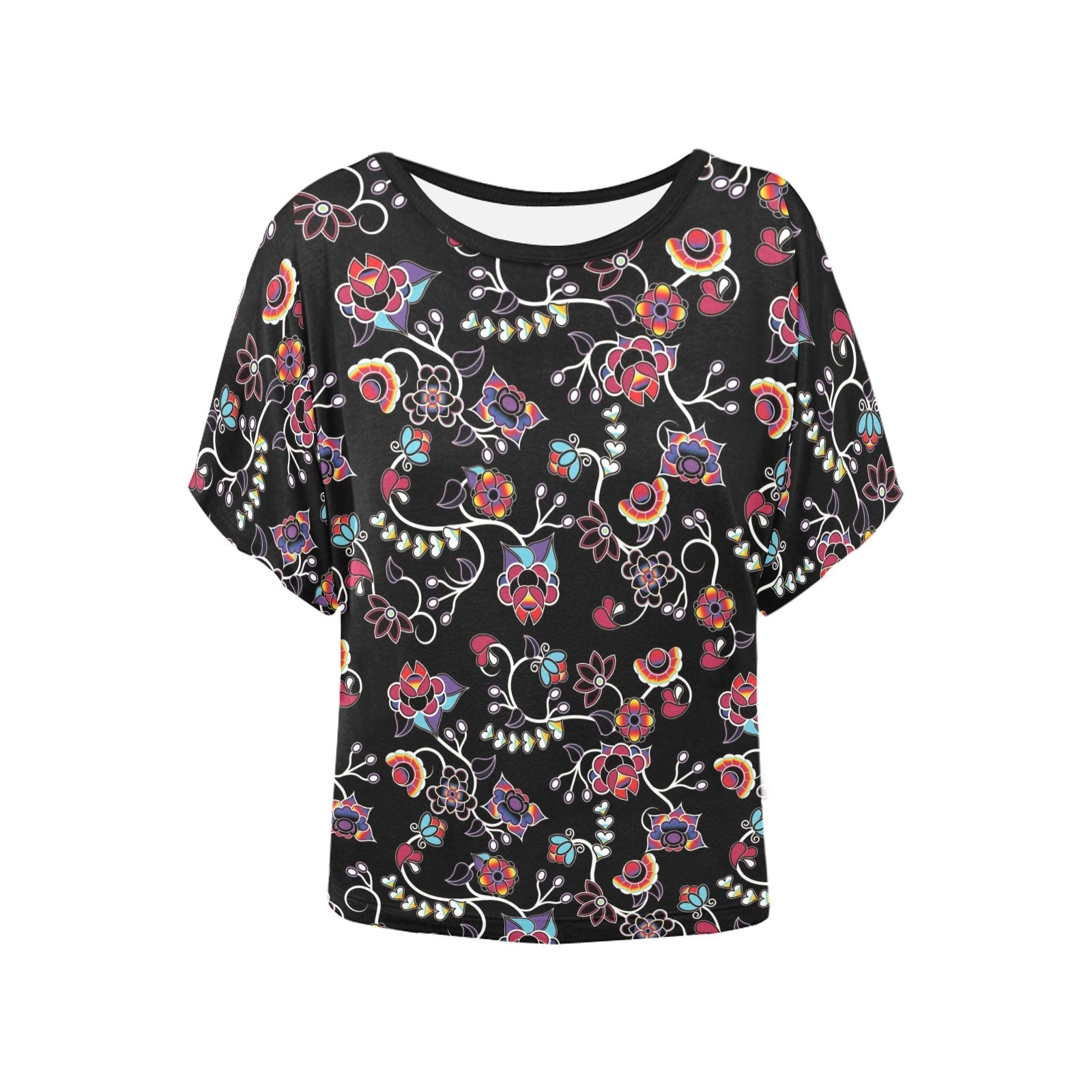 Floral Danseur Women's Batwing-Sleeved Blouse T shirt (Model T44) Women's Batwing-Sleeved Blouse T shirt (T44) e-joyer