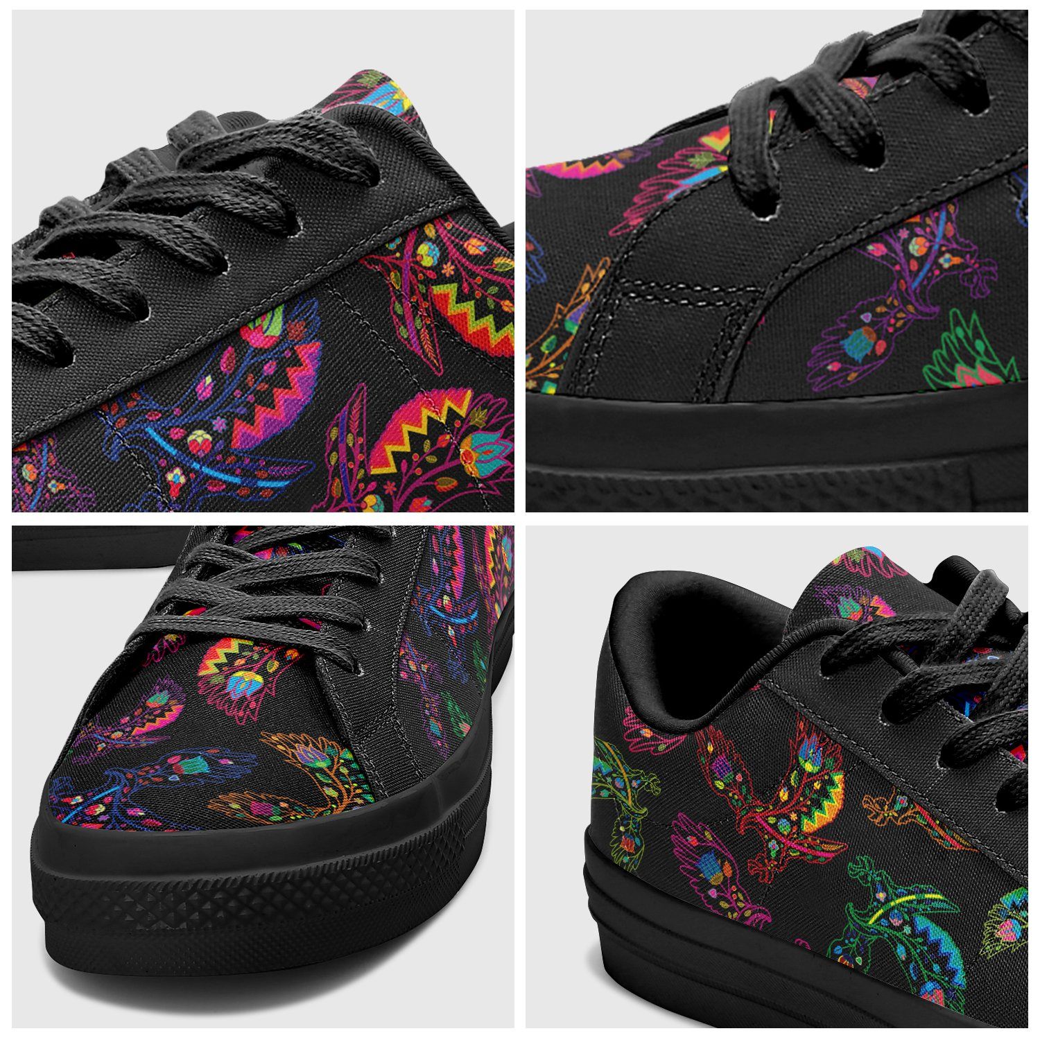 Floral Eagle Aapisi Low Top Canvas Shoes Black Sole aapisi Herman
