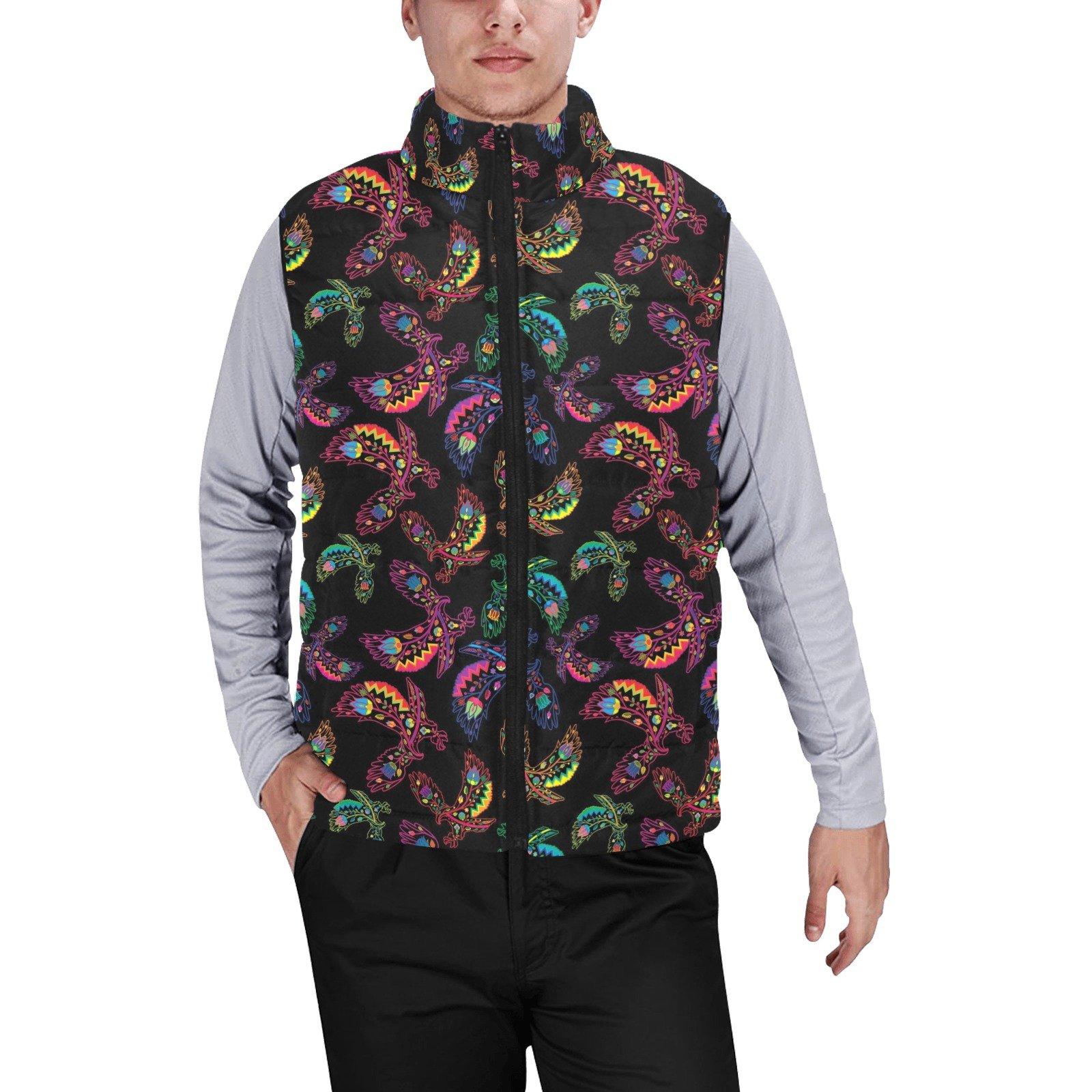 Floral Eagle Men's Padded Vest Jacket (Model H44) Men's Padded Vest Jacket (H44) e-joyer