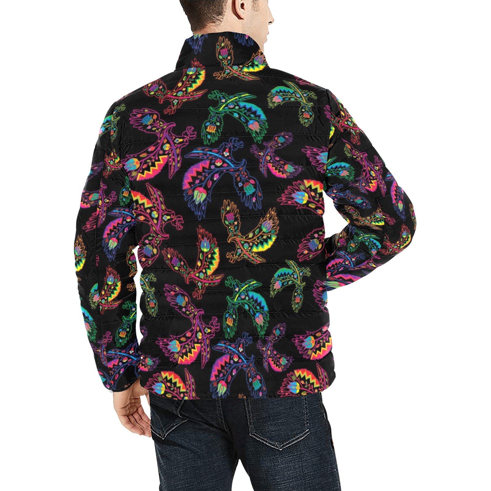 Floral Eagle Men's Stand Collar Padded Jacket (Model H41) Men's Stand Collar Padded Jacket (H41) e-joyer