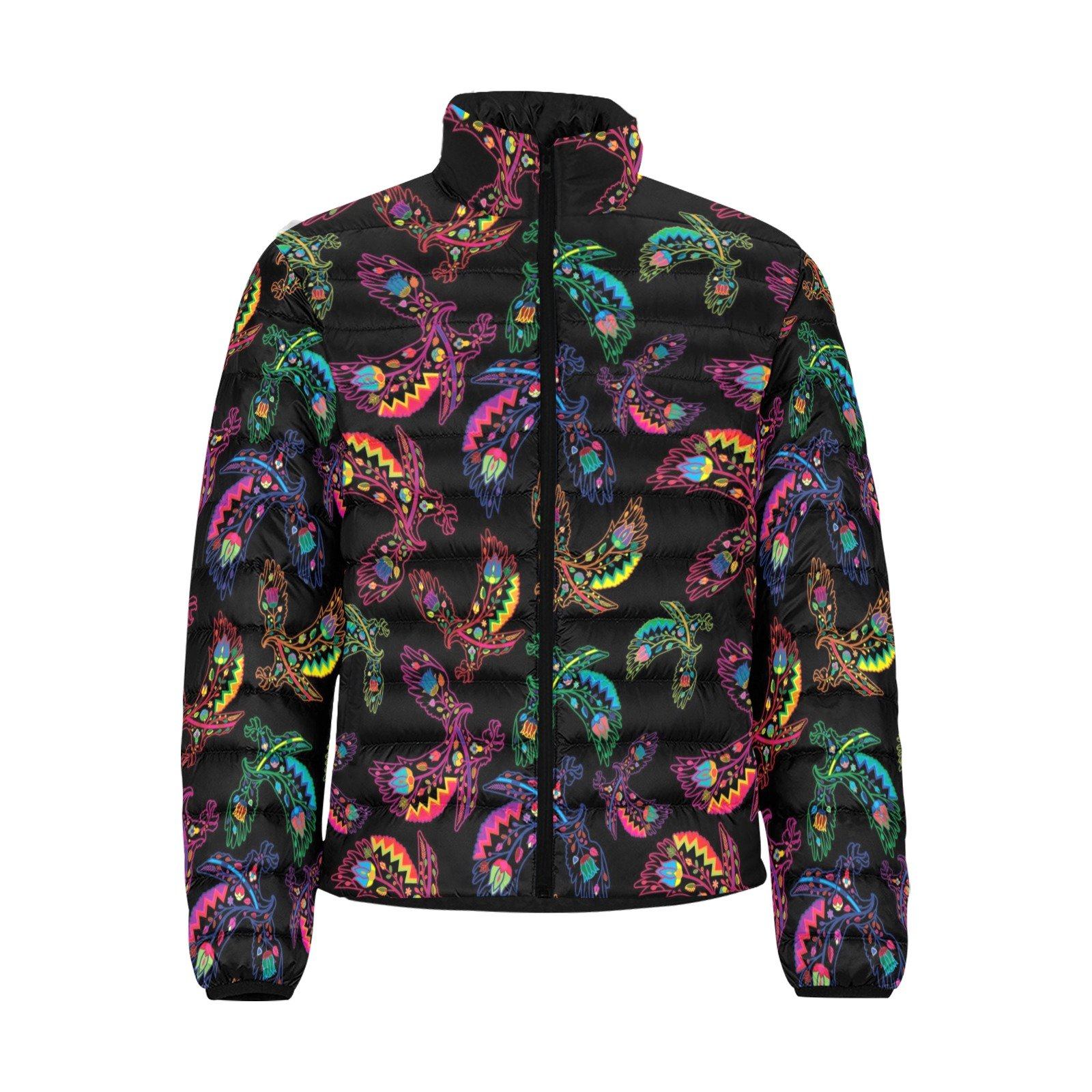 Floral Eagle Men's Stand Collar Padded Jacket (Model H41) Men's Stand Collar Padded Jacket (H41) e-joyer