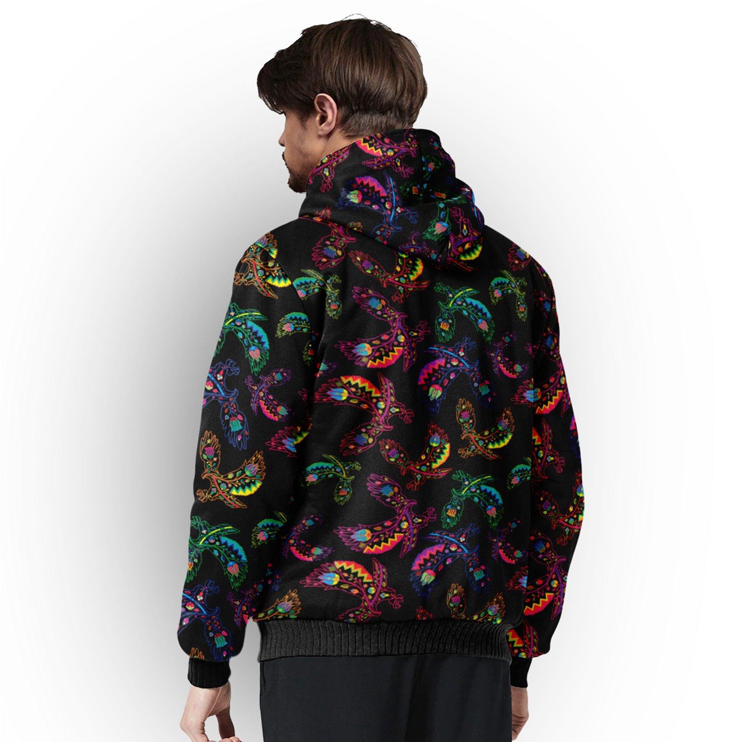 Floral Eagle Sherpa Hoodie hoodie Herman