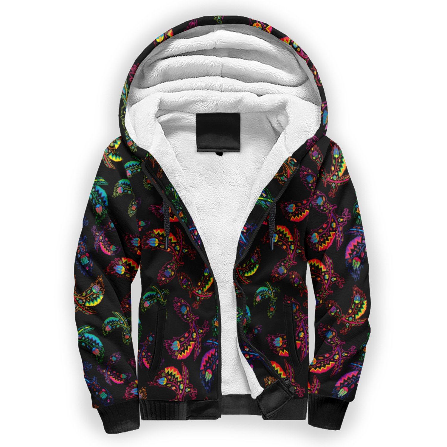 Floral Eagle Sherpa Hoodie hoodie Herman
