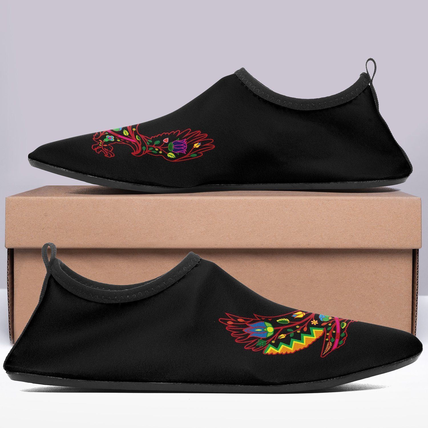 Floral Eagle Sockamoccs Kid's Slip On Shoes 49 Dzine