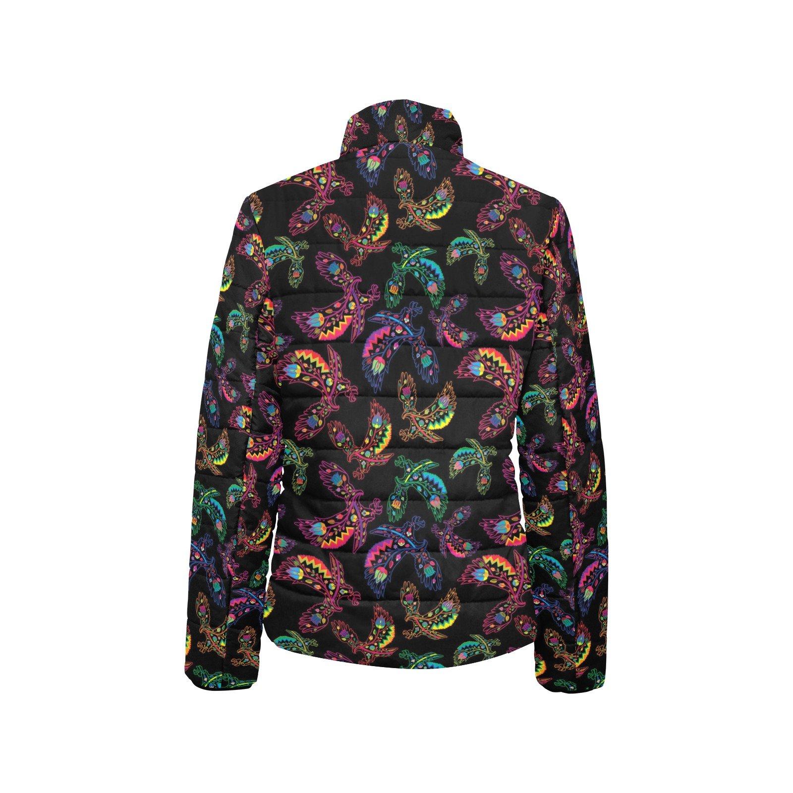 Floral Eagle Women's Stand Collar Padded Jacket (Model H41) jacket e-joyer